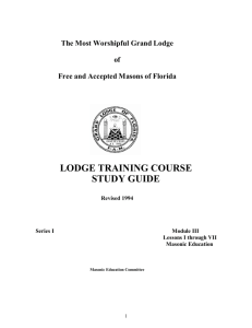 LODGE TRAINING COURSE STUDY GUIDE