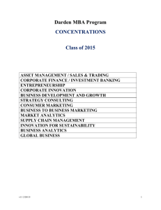 Concentrations - Darden School of Business