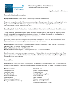 Advanced Merger Model – Quick Reference Common Formulas