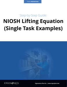 NIOSH Lifting Equation (Single Task Examples)