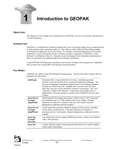 Intro to GEOPAK