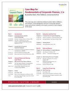 Case Map for Fundamentals of Corporate Finance, 1/e