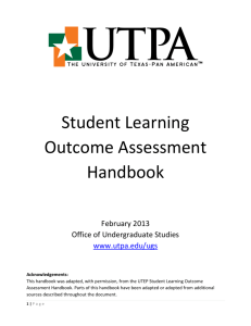 Student Learning Outcome Assessment Handbook