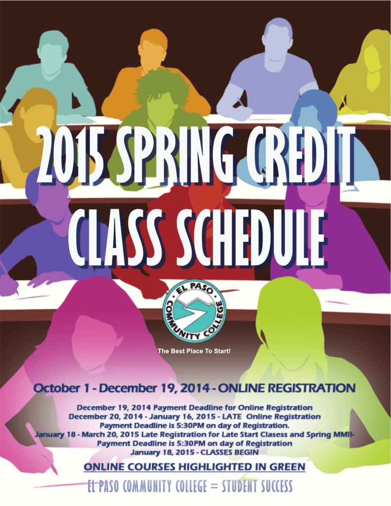 CREDIT SPRING CLASS SCHEDULE 2015.indd