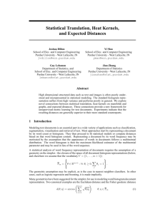 Statistical Translation, Heat Kernels, and Expected Distances