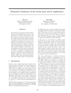 Estimation Consistency of the Group Lasso and its Applications
