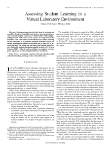 Assessing Student Learning in a Virtual Laboratory Environment