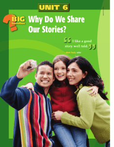 Unit 6: Why Do We Share Our Stories?