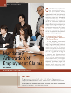 Mandatory Arbitration of Employment Claims