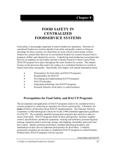 food safety in centralized foodservice systems