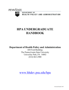 HPA Undergraduate Handbook - The College of Health and Human