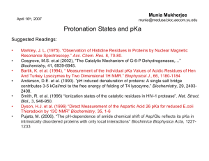 Protonation States and pKa - Department of Biochemistry