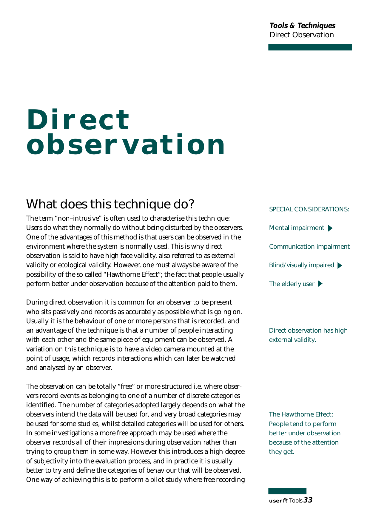 direct observation case study