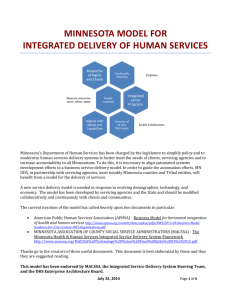 Minnesota Model for Integrated Delivery of Human Services