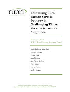 Rethinking Rural Human Service Delivery in Challenging Times