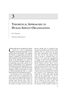 Chapter 3 - Theoretical Approaches to Human Service