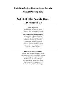 2013, San Francisco - The Social and Affective Neuroscience Society