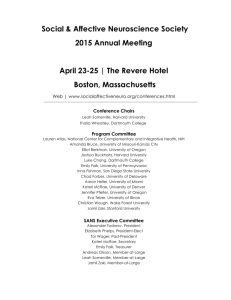 Social & Affective Neuroscience Society 2015 Annual Meeting April