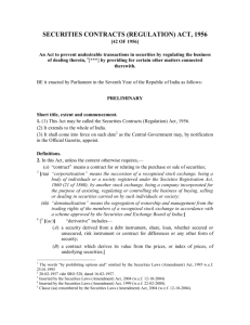 securities contracts (regulation) act, 1956