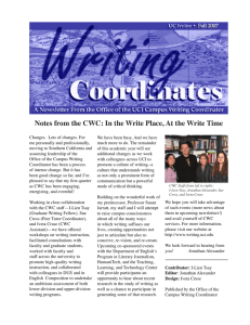 Notes from the CWC: In the Write Place, At the Write Time