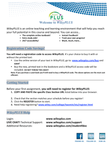 Welcome to WileyPLUS Registration Code Savings! Getting Started