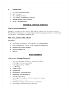 The Use of Assertions by Auditor - OpenTuition.com Free resources