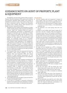 guidance note on audit of property, plant & equipment