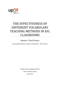 the effectiveness of different vocabulary teaching methods in efl