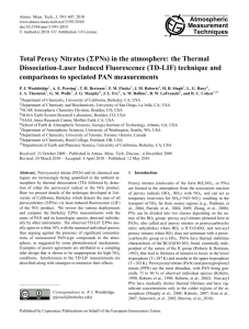 Total Peroxy Nitrates ( PNs) in the atmosphere: the Thermal