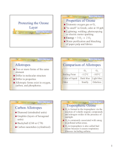 Protecting the Ozone Layer Properties of Ozone Allotropes