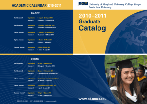 UMUC Europe Graduate Catalog 2010-2011