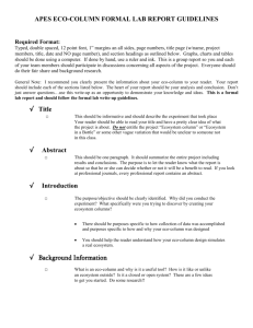 APES ECO-COLUMN FORMAL LAB REPORT GUIDELINES √ Title