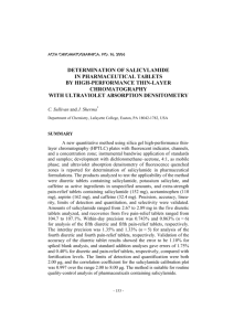 determination of salicylamide in phamacetuical tablets by high