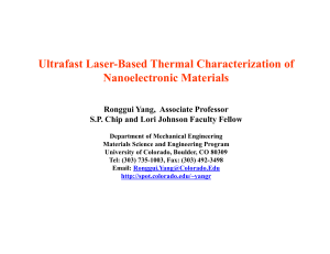 Ultrafast Laser-Based Thermal Characterization of