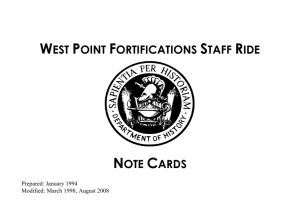 WEST POINT FORTIFICATIONS STAFF RIDE NOTE CARDS