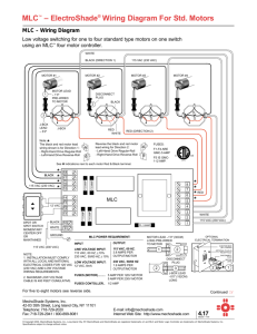 MLC™ – ElectroShade® Wiring Diagram For Std. Motors