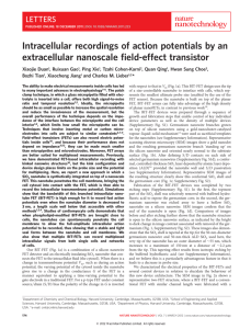 Intracellular recordings of action potentials by an extracellular