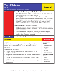 The 13 Colonies Lesson 1