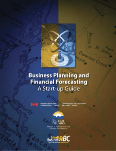 BUSINESS PLANning and Financial Forecasting - A Start