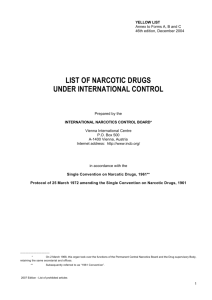 list of narcotic drugs under international control