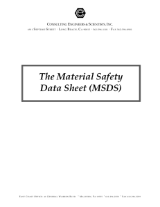 The Material Safety Data Sheet (MSDS)