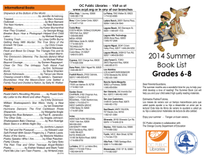 2014 Summer Book List Grades 6-8 - Orange County Department of