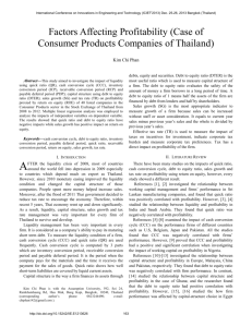 Case of Consumer Products Companies of Thailand