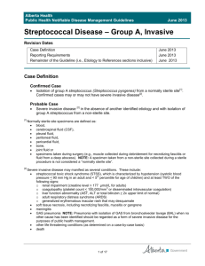 Streptococcal Disease Group A Invasive
