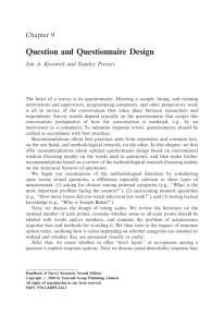 Question and Questionnaire Design
