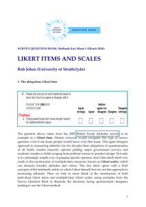 Likert Items and Scales