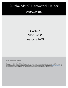 Grade 3 Module 2 Lessons 1–21 Eureka Math™ Homework Helper