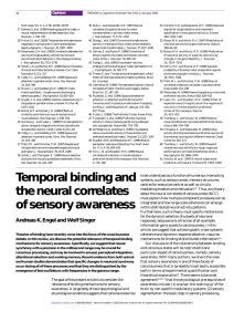 Temporal binding and the neural correlates of sensory awareness