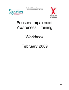 Sensory Impairment Awareness Training Workbook