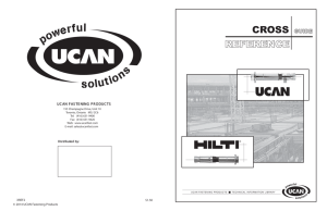 Cross Reference - UCAN Fastening Products